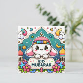 Eid Mubarak Sheep Feestdagenkaart (Staand voorkant)