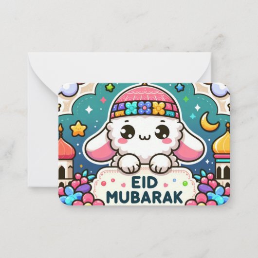 Eid Mubarak Sheep Notitiekaartje (Voorkant)