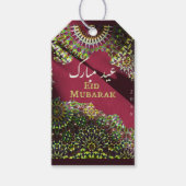 Eid Mubarak sierpatroon Crimson Red Cadeaulabel (Voorkant)