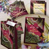 Eid Mubarak sierpatroon Crimson Red Golden Medium Cadeauzakje