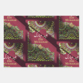Eid Mubarak sierpatroon Crimson Red Inpakpapier Vel (Voorkant)