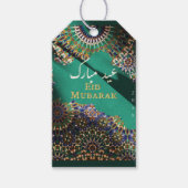 Eid Mubarak sierpatroon Emerald Cadeaulabel (Voorkant)