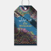 Eid Mubarak sierpatroon Steel Blue Cadeaulabel (Voorkant)
