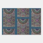 Eid Mubarak sierpatroon Steel Blue Inpakpapier Vel (Voorkant 2)