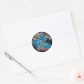 Eid Mubarak sierpatroon Steel Blue Ronde Sticker (Envelop)