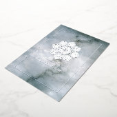 Eid Mubarak Silver Marble Folie Holiday Kaart (Gedraaid)