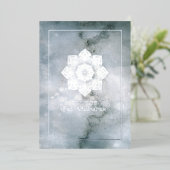 Eid Mubarak Silver Marble Folie Holiday Kaart (Staand Voorkant)