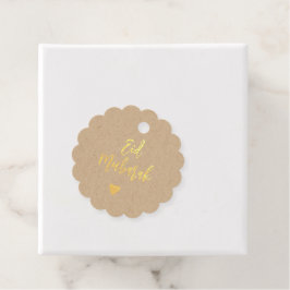 Eid Mubarak Simple Kraft Gold Foil Favor Tags