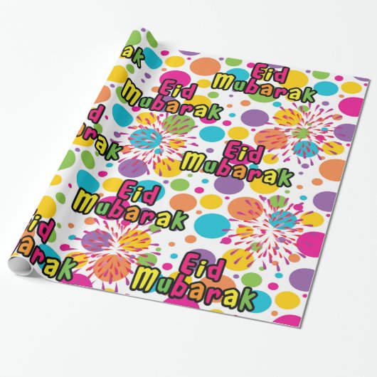 Eid Mubarak Splash Gift Wrap Cadeaupapier (Uitgerold)