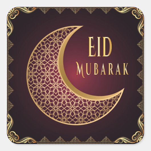 Eid Mubarak Square Sticker (Voorkant)
