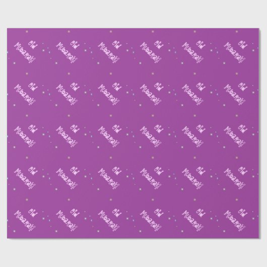 Eid Mubarak sterren paars en goud Cadeaupapier (Vlak)