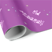 Eid Mubarak sterren paars en goud Cadeaupapier (Rol Hoek)