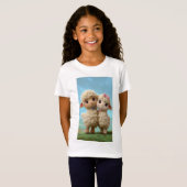 Eid Mubarak Twee Lammeren Kinderen T-Shirt (Voorkant volledig)