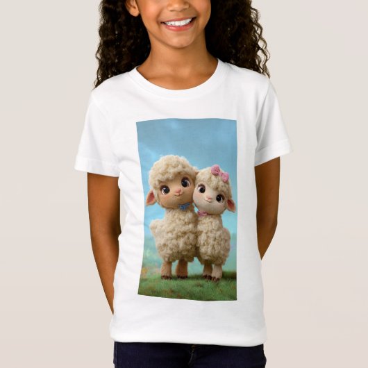 Eid Mubarak Twee Lammeren Kinderen T-Shirt (Voorkant)