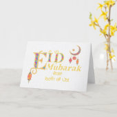 Eid Mubarak van de Amerikaanse lantern moonsterren Kaart (Gele Bloem)