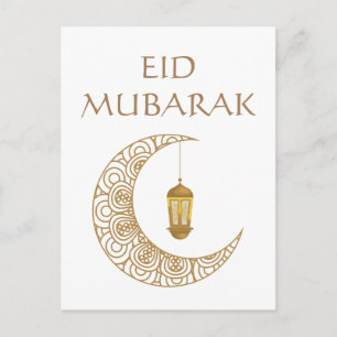 Eid Mubarak Viering Gouden Halve Maan Lantaarn Briefkaart