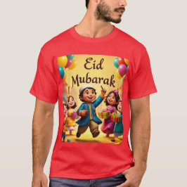 Eid Mubarak viering met bruin rood Mannen shirt