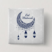 Eid Mubarak Vierkante Button 5,1 Cm (Voorkant)