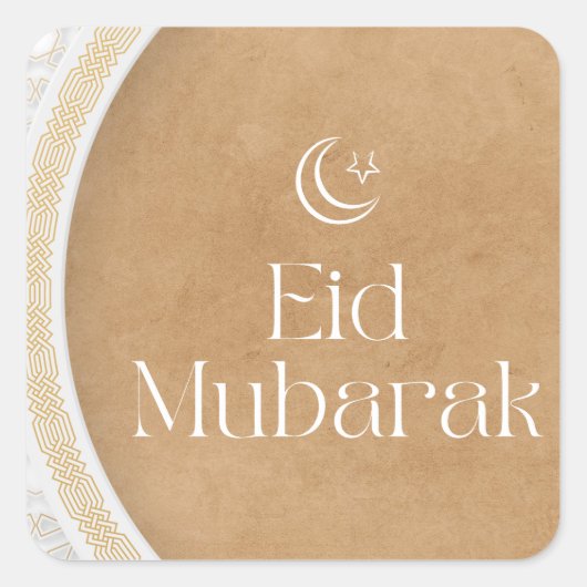 Eid Mubarak Vierkante Sticker (Voorkant)