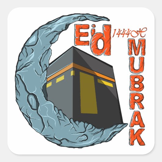 Eid mubarak vierkante sticker (Voorkant)