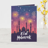 Eid Mubarak Vouw Wenskaart Kaart (Gele Bloem)