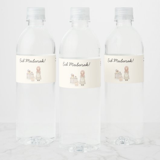 Eid Mubarak Waterfleslabels Waterfles Etiket (Flessen)