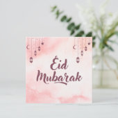 Eid Mubarak Waterverf Feestdagenkaart (Staand voorkant)