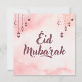 Eid Mubarak Waterverf Feestdagenkaart (Voorkant)