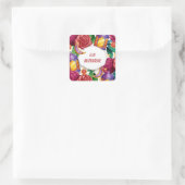 Eid Mubarak Waterverf Floral Vierkante Sticker (Tas)