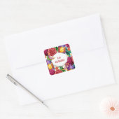 Eid Mubarak Waterverf Floral Vierkante Sticker (Envelop)