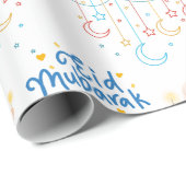Eid Mubarak wit voor kinderen Cadeaupapier (Rol Hoek)