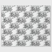 Eid Mubarak Zwart-wit in Arabische thult Cadeaupapier (Vlak)