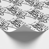 Eid Mubarak Zwart-wit in Arabische thult Cadeaupapier (Hoek)