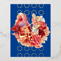 Eid Nowruz Double Lucky Goldfish Folie Briefkaart