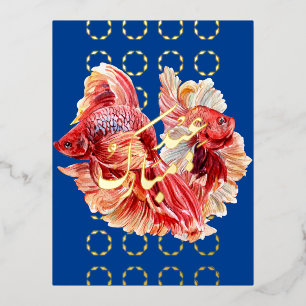 Eid Nowruz Double Lucky Goldfish Folie Briefkaart