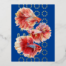 Eid Nowruz Lucky Goldfish Trio Folie Briefkaart