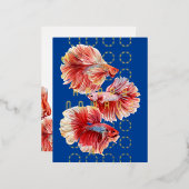 Eid Nowruz Lucky Goldfish Trio Folie Briefkaart (Voorkant / Achterkant)