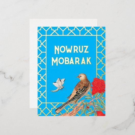 Eid Nowruz Mobarak Folie Briefkaart (Voorkant / Achterkant)