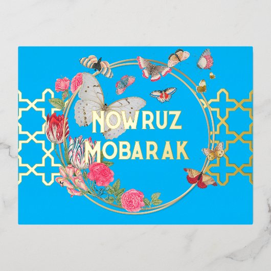 Eid Nowruz Mobarak Folie Briefkaart (Voorkant)