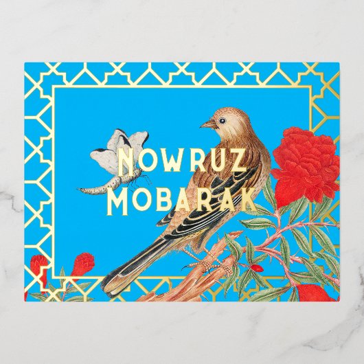 Eid Nowruz Mubarak Folie Briefkaart (Voorkant)