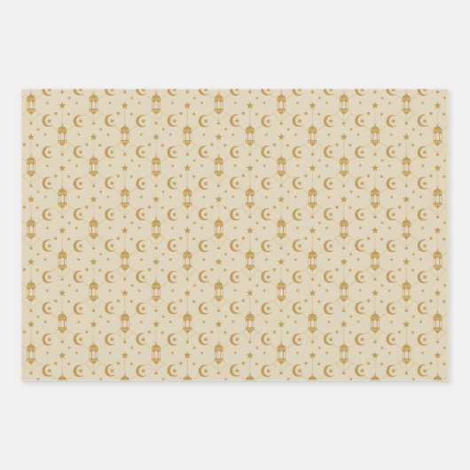  Eid or Ramadan Lanterns & Crescent Seamless  Inpakpapier Vel (Voorkant 3)