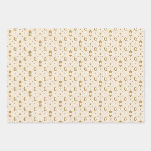  Eid or Ramadan Lanterns & Crescent Seamless  Inpakpapier Vel (Voorkant)