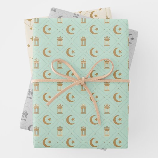  Eid or Ramadan Lanterns & Crescent Seamless  Inpakpapier Vel (In situ)