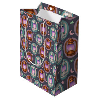 Eid & Ramadan Lantaarns Naadloos Patroon met Maan Medium Cadeauzakje