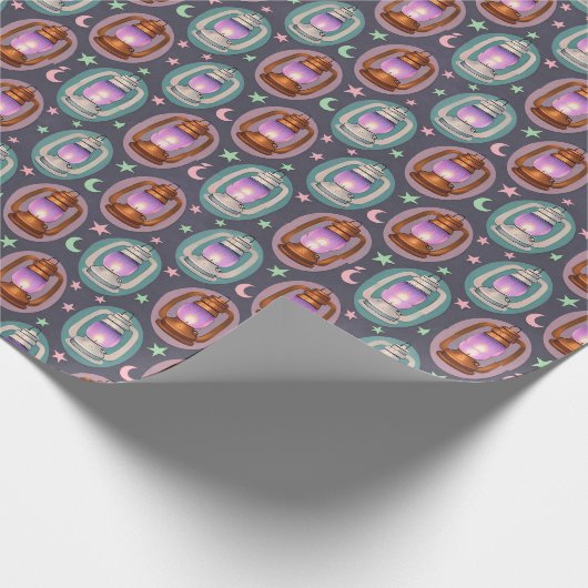 Eid & Ramadan Lanterns Seamless Pattern with Moon Cadeaupapier (Hoek)