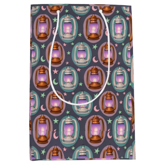 Eid & Ramadan Lanterns Seamless Pattern with Moon Medium Cadeauzakje (Voorkant)
