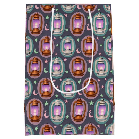 Eid & Ramadan Lanterns Seamless Pattern with Moon Medium Cadeauzakje (Achterkant)