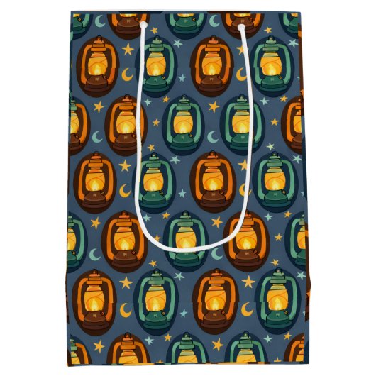 Eid & Ramadan Lanterns Seamless Pattern with Moon Medium Cadeauzakje (Achterkant)