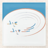 Eid, Spiralen van vreugde (ingelijst) Glazen Onderzetter (Voorkant)