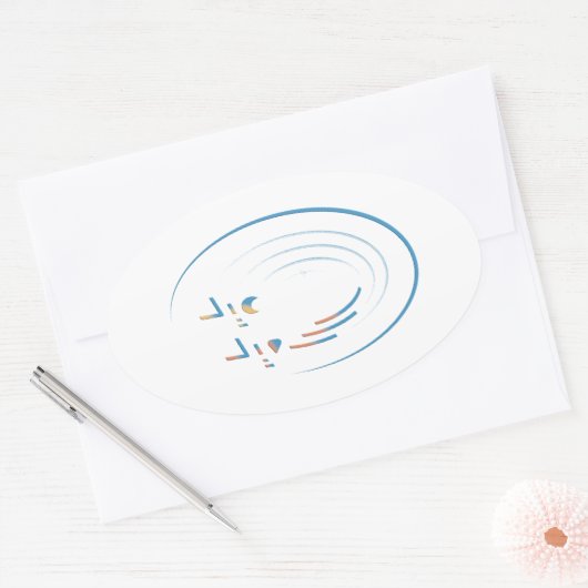Eid, Spiralen van vreugde Ovale Sticker (Envelop)